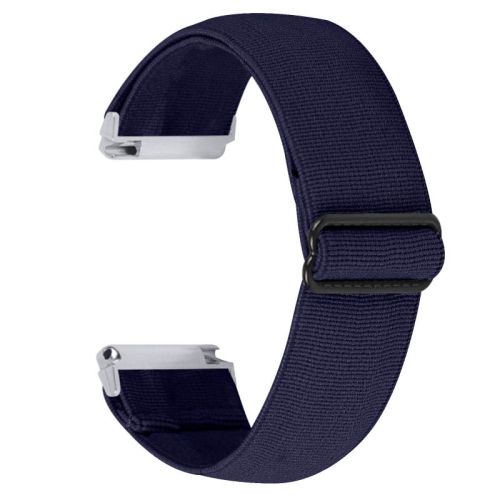 StrapsCo Adjustable Elastic Nylon Watch Band Strap for Fitbit Versa & Versa 2 - Midnight Blue