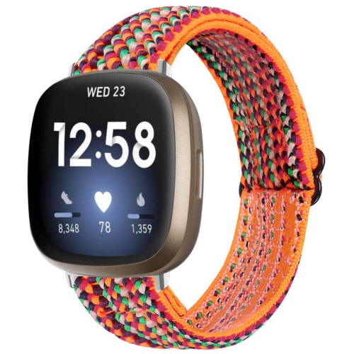 StrapsCo Bracelet de montre en nylon élastique à motif funky pour Fitbit Versa 3 - Boho