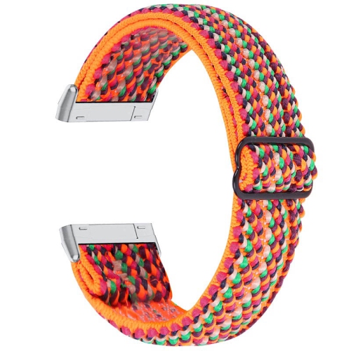 StrapsCo Bracelet de montre en nylon élastique à motif funky pour Fitbit Versa 3 - Boho