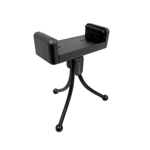 LATNEX Compact Pocket Sized Mini Tabletop Tripod Stand with Flexible, Bendable Legs & Bracket Mount for Universal Cameras & Smartphones - Black