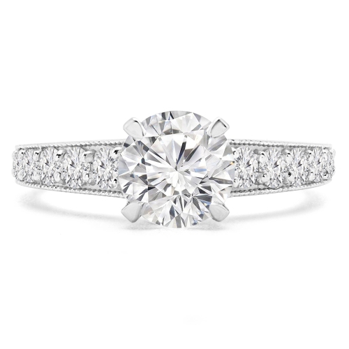 MAJESTY DIAMONDS  1 1/4 Ctw Round Diamond Solitaire With Accents Engagement Ring In 14K Gold (Md200439) - Size 4 to 9 In White