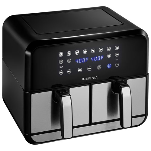 Insignia Digital Air Fryer with Dual Pan - 7.57L/8QT - Black - Only at Best Buy - Only at Best Buy