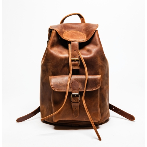 CAMOUFLE – Sac à dos de voyage d’école en cuir City de 13 po, brun alezan