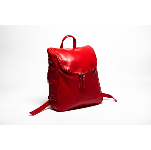 HIDES Leather Women Travel City Backpack 14" Laptop, Red