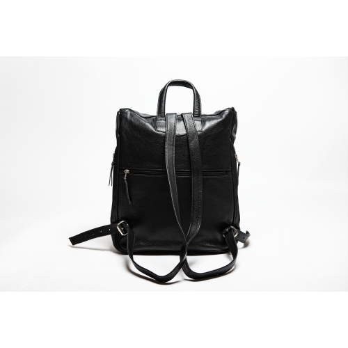 HIDES Leather Women Travel City Backpack 14" Laptop, Black