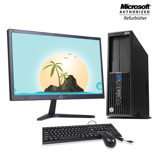 HP Workstation Z230 SFF Ordinateur de Bureau 20 inch Monitor with HDMI Intel i5 4570 16GB RAM 500GB HDD Windows 10 Home WiFi Remis à neuf