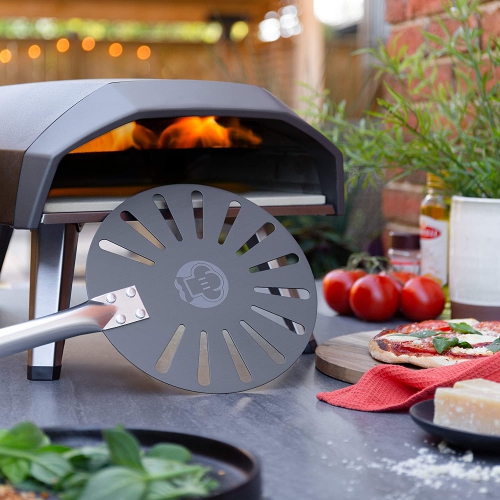 Chef Pomodoro Aluminum 9-Inch Turning Pizza Peel with Detachable Wood Handle for Easy Storage, 47-Inch Long, Gourmet Luxury Pizza Paddle for Baking