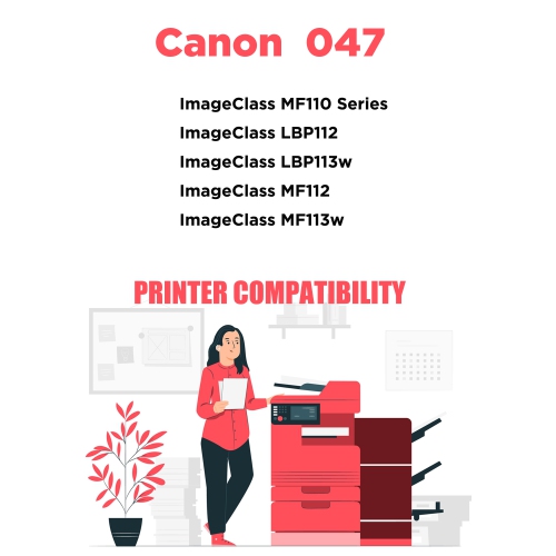 Printer Pro™ Canon 047/Canon-047/canon047/CRG-047/crg047 Compatible Black Toner Cartridge-Canon Printer ImageClass LBP112, ImageClass LBP113w,