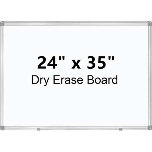 24" x 35" Magnetic Whiteboard, Dry Erase Board Easy Wipe with Aluminum Frame, Fix or Hang on the wall