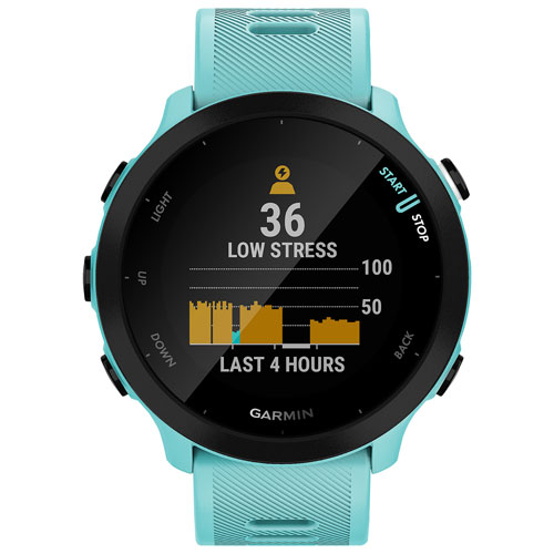 Montre intelligente Bluetooth Forerunner 55 de Garmin pour la course - Aigue-marine