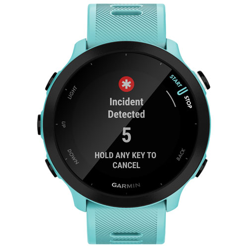 Montre intelligente Bluetooth Forerunner 55 de Garmin pour la course - Aigue-marine