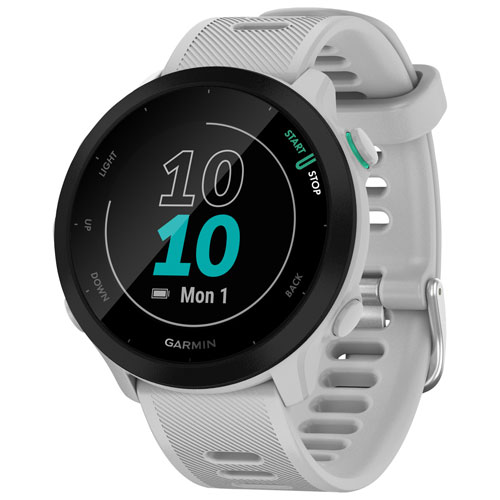 Garmin Forerunner 55 GPS Watch with Heart Rate Monitor - White
