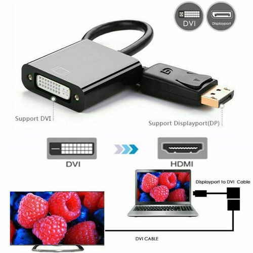 DisplayPort to DVI Adapter, Gold-Plated Display Port to DVI-D Adapter (Male to Female) Compatible with Computer, Desktop, Laptop, PC, Monitor,