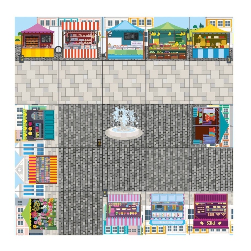 TTS  Bee-Bot Marketplace Mat. Product Code: 708-It10154 | Educational Fun Robot Mats- Programmable Robot Toys for Kids | Above 3 Years