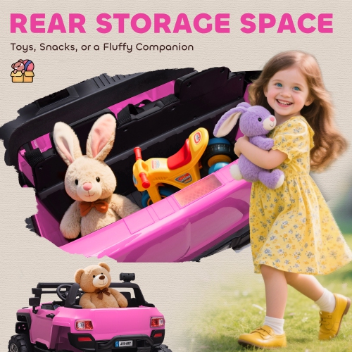 Aosom 2-Seater Kids Ride On Police Car, 12V 7AH Ride on Truck, Electric Car for Toddlers with Remote Control, LED Lights, Big Wheels, 4 Shock