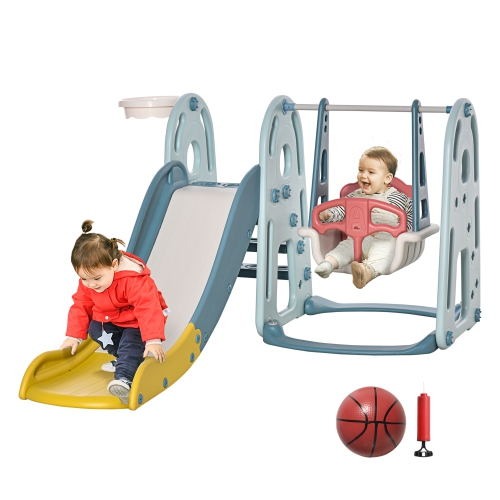 Beacaden 3 in 1 Fun Slide Playset Toddler Mountaineering and Swing Set Ideal for Indoor and Outdoor Use Suitable for Indoor and Backyard Baskets 