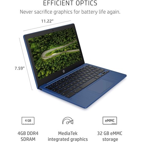 HP Chromebook Laptop 11A-NA0060NR 11.6" HD Touch 4GB 32GB Chrome OS Indigo Blue