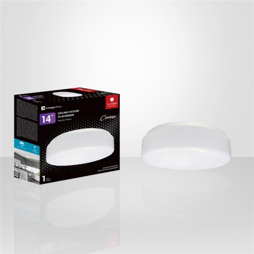 Xtricity - Round Ceiling Light, 14 '' Diameter, From Corina Collection, White