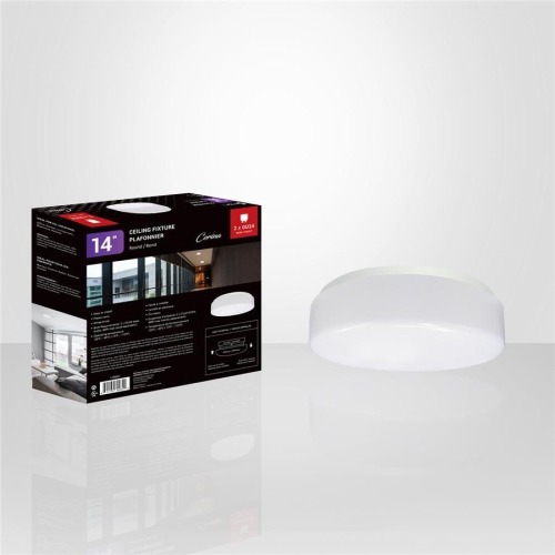 Xtricity - Round Ceiling Light, 14 '' Diameter, From Corina Collection, White