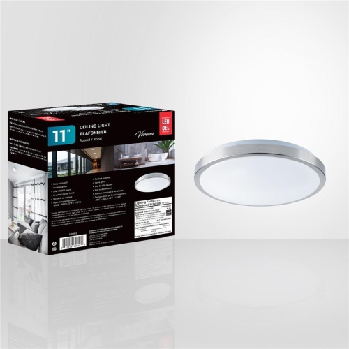 Xtricity - Set of 2 Round Ceiling Lights with Integrated LEDs, 11 '' Diameters, 15W, From the Verona Collection, Silver