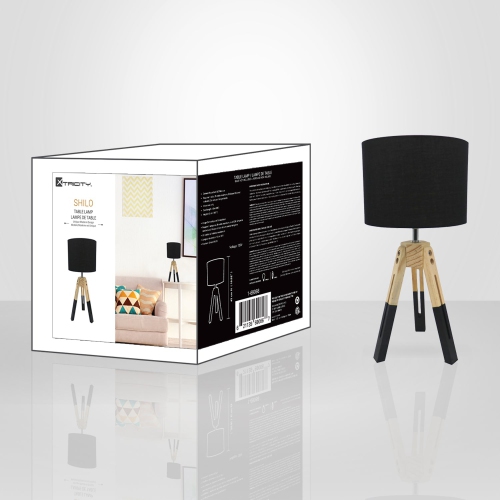 Xtricity - 3 Legged Table Lamp, 7.87 '' x 16.92``, From the Shilo Collection, Wood and Black