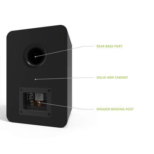 Kanto YUP6 Passive Bookshelf Speakers with 1" Silk Dome Tweeter and 5.25" Kevlar Woofer | Black | Pair
