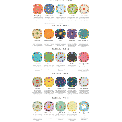 Lecteur audio et de musique sans écran TIMIO + 3 ensembles de disques + casque d’écoute