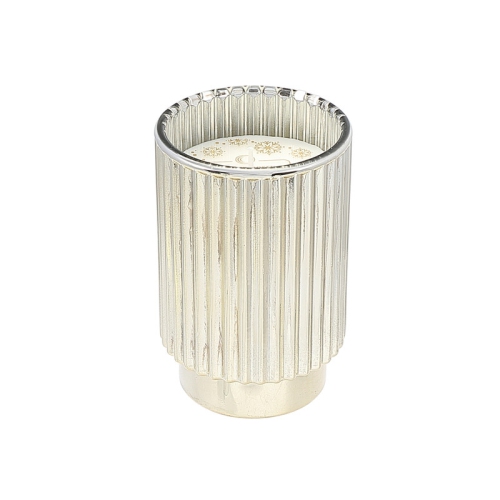 11.3Oz Ribbed Gold Electroplated Scented Candle