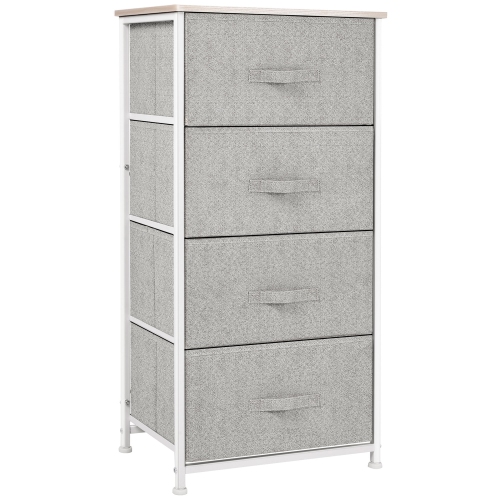HOMCOM Linen Drawer Cabinet Organizer Storage Dresser Tower with 4 ...