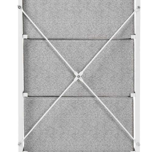 HOMCOM Linen Drawer Cabinet Organizer Storage Dresser Tower with 4 Removable Drawer Metal Frame Adjustable Feet for Living Room, Kitchen, Bathroom,