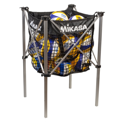 MIKASA  Collapsible Beach Volleyball Cart - Convertible Ball Storage Cart And Mesh Carry Bag