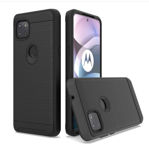 CC  Topsave Blushed Texture PC+Tpu Hard Rugged Cover Case for Motorola Moto One 5G Ace 6.7" In Black