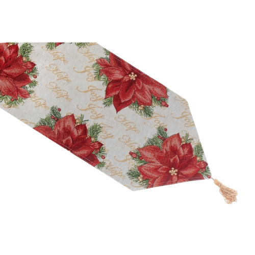MAISON CONCEPTS  "tapestry Runner (Joy Hope Poinsettia) (36"")"