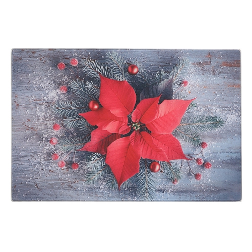 MAISON CONCEPTS  Printed Glass Cutting Board (Poinsettia Centerpiece)