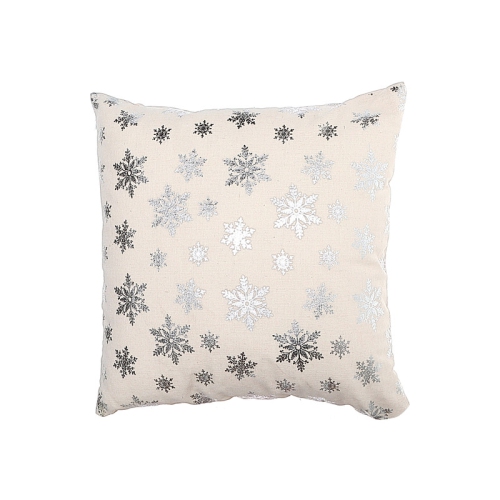 Silver Snowflake Foil Printed Cushion - Set of 2