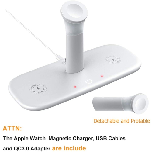 WINGOMART 5in1 Wireless Fast Charging Dock W/ Night Light, Qi Certified for Apple Airpods iPhone 16 pro max iphone 15 14 13 12 wireless charger stand