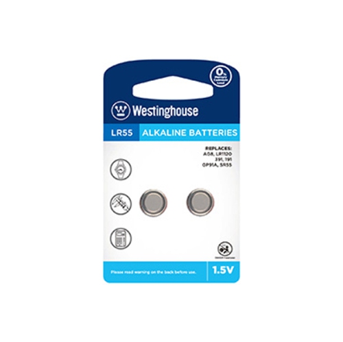 10 x LR55 / AG8 Westinghouse Alkaline Button Batteries