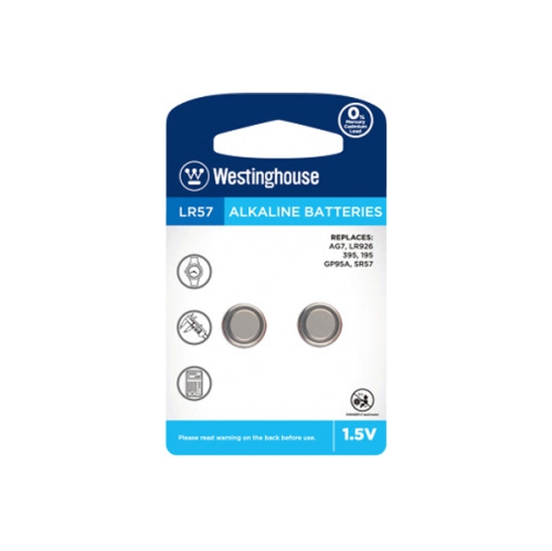6 x LR57 / AG7 Westinghouse Alkaline Button Batteries