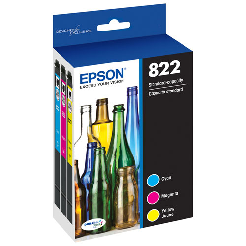 Cartouches d'encre couleur standard T822 d'Epson - Paquet de 3