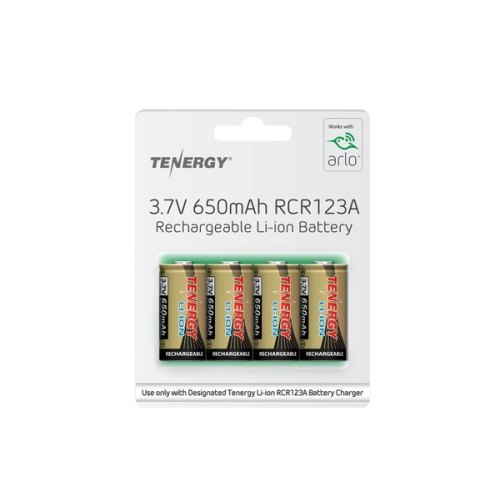 8 x Tenergy RCR123A 3.7 Volt 650mAh Li-ion Batteries (ARLO Certified)