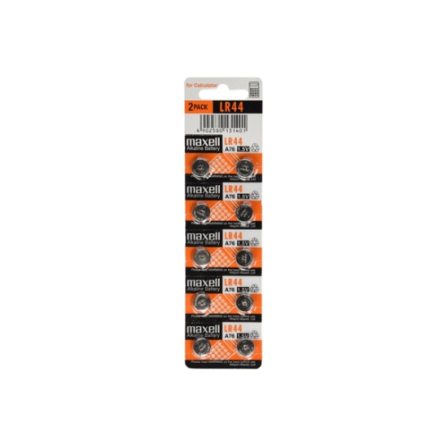 10 x LR44 / A76 Maxell Alkaline Button Batteries
