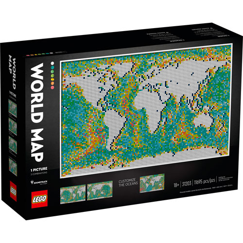 Carte du monde de LEGO Art - 11 695 pièces