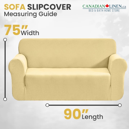 Canadian Linen Premium Sofa Slipcover 3 Seater Couch Protector Stretchable Ultra Soft 220 GSM Full 360 Round Coverage with Elastic Bottom for Kids