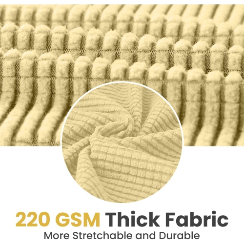 Canadian Linen Premium Sofa Slipcover 3 Seater Couch Protector Stretchable Ultra Soft 220 GSM Full 360 Round Coverage with Elastic Bottom for Kids