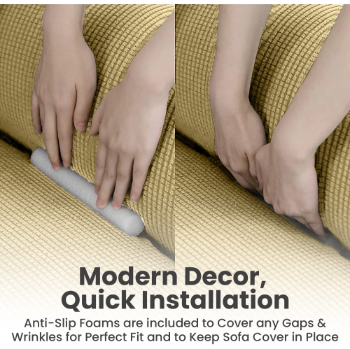 Canadian Linen Premium Sofa Slipcover 3 Seater Couch Protector Stretchable Ultra Soft 220 GSM Full 360 Round Coverage with Elastic Bottom for Kids