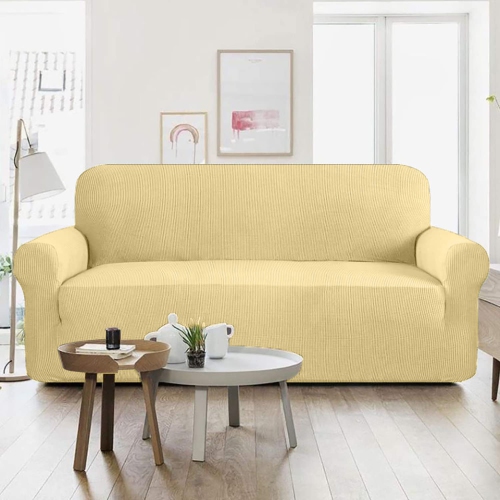 Canadian Linen Premium Sofa Slipcover 3 Seater Couch Protector Stretchable Ultra Soft 220 GSM Full 360 Round Coverage with Elastic Bottom for Kids