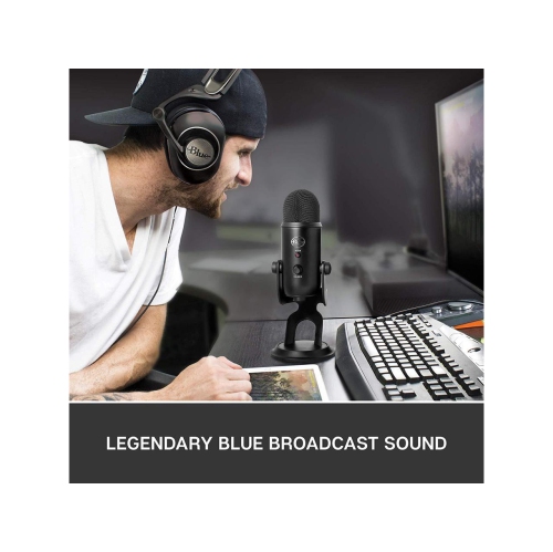 Microphone USB à condensateur, bleu, Blackout, microphone seulement