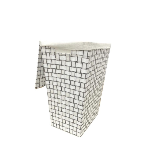 Jessar - Fabric Laundry Basket with Lid, 30X40X55 cm, White