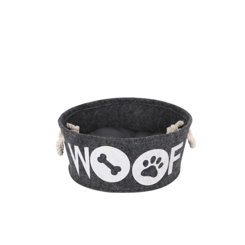 Jessar - Felt Pet Toy Basket, 35 x 16 cm, Dark Gray