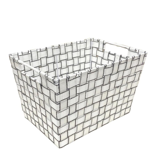 Jessar - Panier de Rangement en Tissus, 35.5X25X22 cm, Blanc